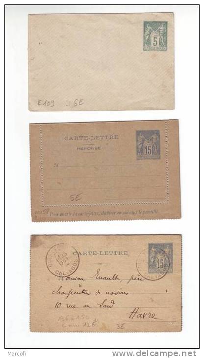 Lot De 7 Entiers Type Sage Neufs Et Oblitérés - Lots Et Collections : Entiers Et PAP