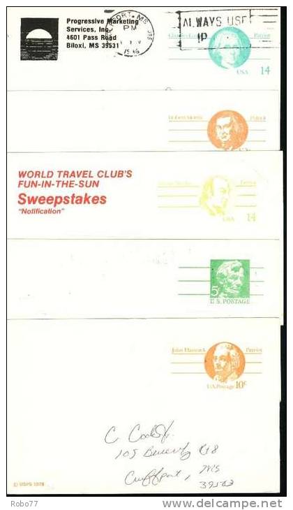USA Postal Cards. Five Pieces.   (H05b009) - 1981-00