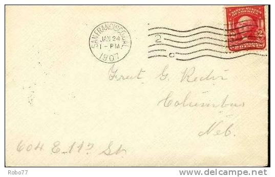 1907 USA Cover.  San Francisco, CAL, 24.Jan.1907. (H05c028) - Poststempel