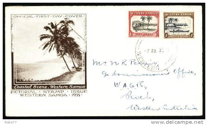 1935 Western Samoa FDc Cover Sent To Australia. Apia 7.aug.35. (H51c003) - Samoa (Staat)