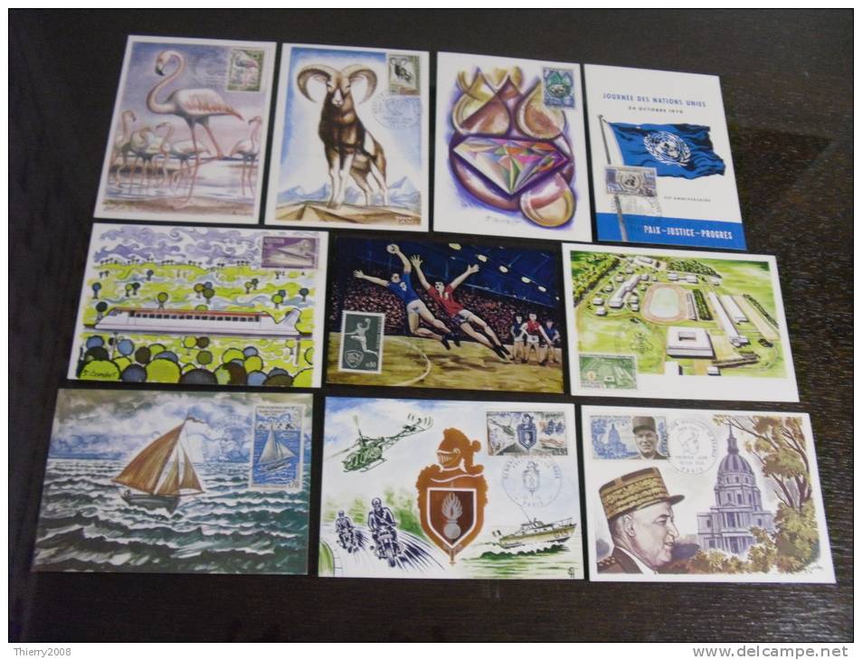 Lot De 40 CARTES MAXIMUM "ANNEES 69/70/71"  Avec Belle Oblitération D'Epoque  TTB - Collections, Lots & Series