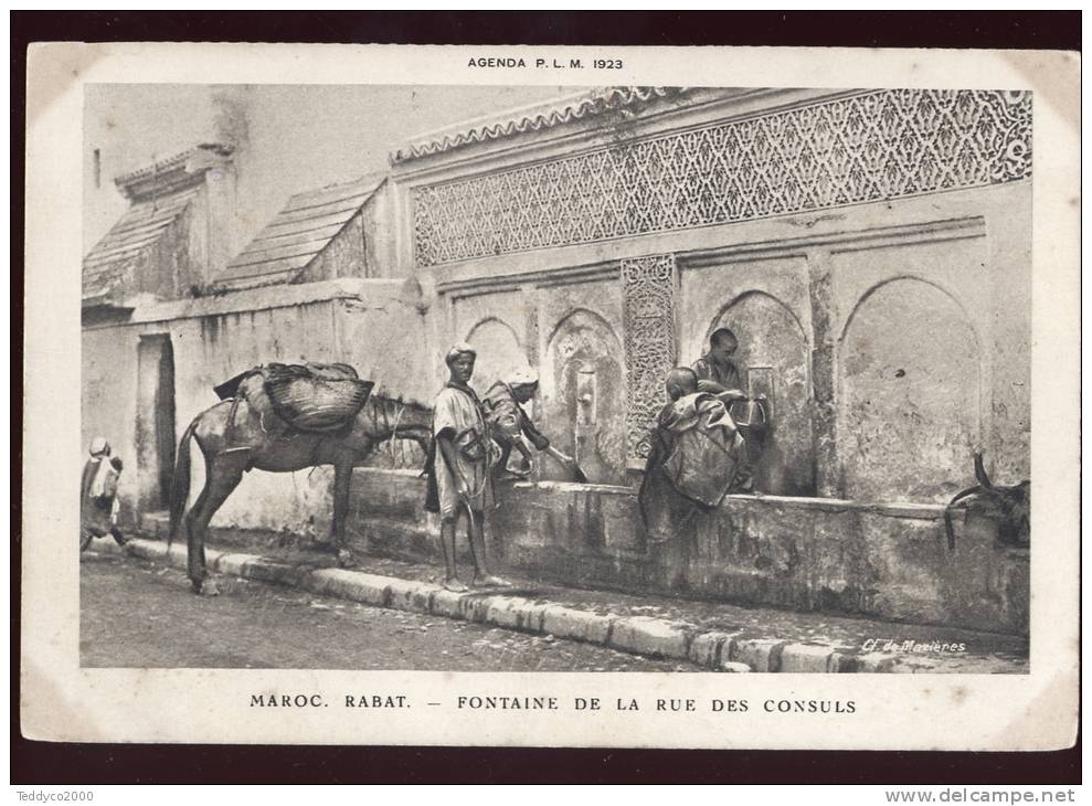 MAROC RABAT Fontaine De La Rue Des Consuls  (Agenda P.L.M. 1923) - Sonstige & Ohne Zuordnung