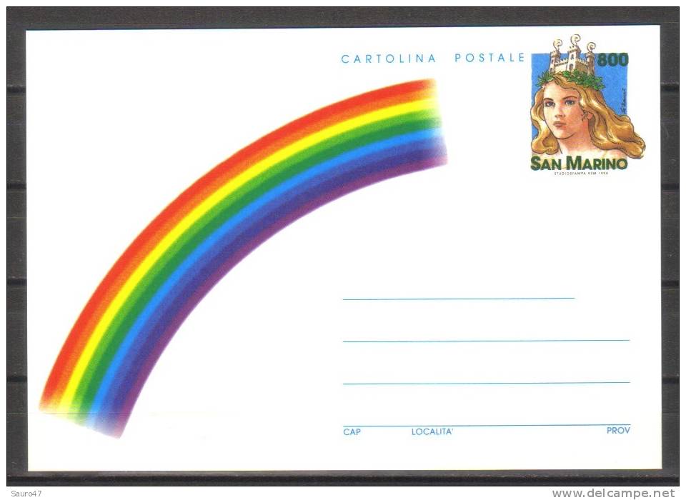 K039 San Marino 1998 - C. P. Augurali, Arcobaleno  -  Nuovo - Entiers Postaux