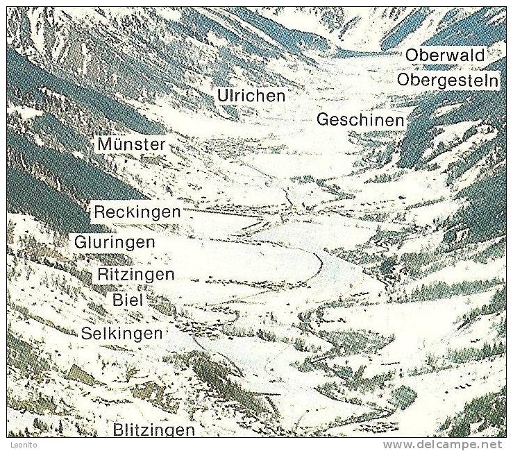 GOMS Flugaufnahme Blitzingen Selkingen Geschinen Ulrichen Biel.....2 Ansichtskarten - Ulrichen