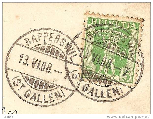 Gruss Wiederluege Von Rapperswil SG Nach Pfäffikon SZ 1908 - Gruss Aus.../ Gruesse Aus...