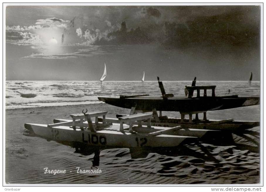 FIUMICINO, IL TRAMONTO A FREGENE, B/N, VG 1958   **** - Fiumicino