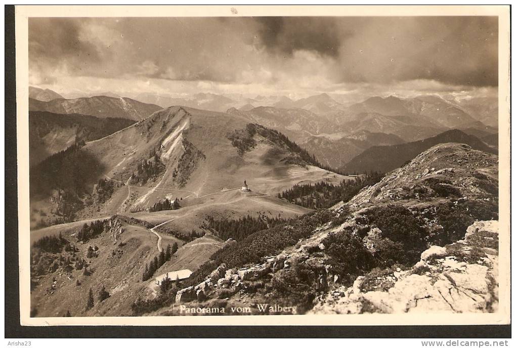 440. Germany, Panorama Vom Walberg - With Stamp Stempel Walberghaus Am Tegrnsee - G. Berthold . Phot. Munchen - Tegernsee