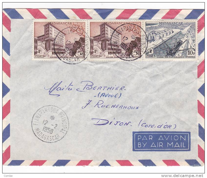 Belle Lettre Madagascar, 1958, Tananarive Pour Dijon /810 - Briefe U. Dokumente