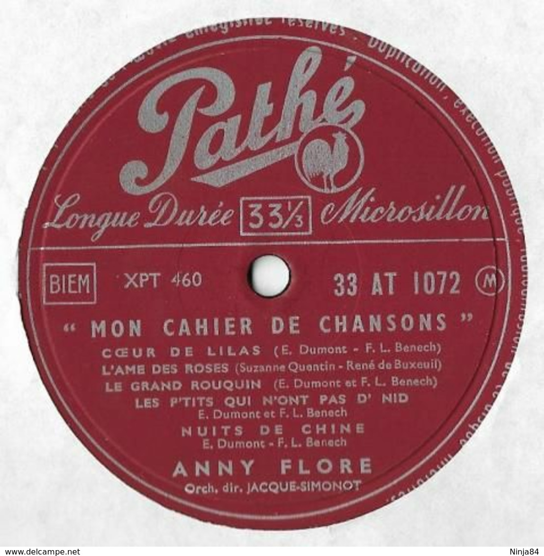 LP 25CM (10")  Anny Flore  "  Mon Cahier De Chansons  " - Formats Spéciaux