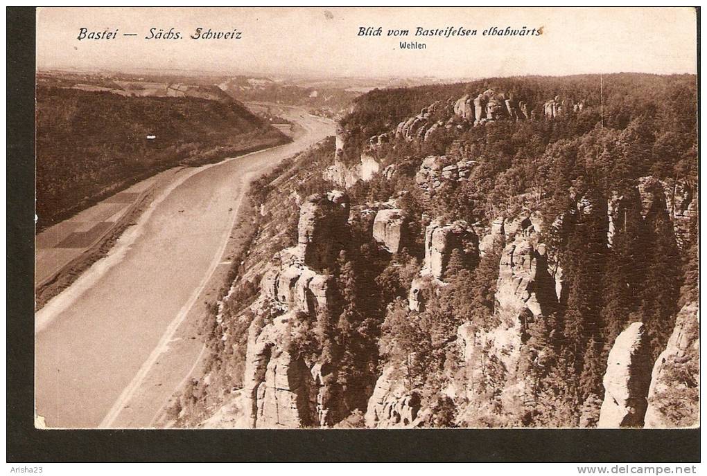 440. Germany, Bastei - Sachs. Schweiz - Blick Vom Basteifelsen Elbbabwarst - Wehlen - Photographie HUGO ENGLER DRESDEN - Bastei (sächs. Schweiz)