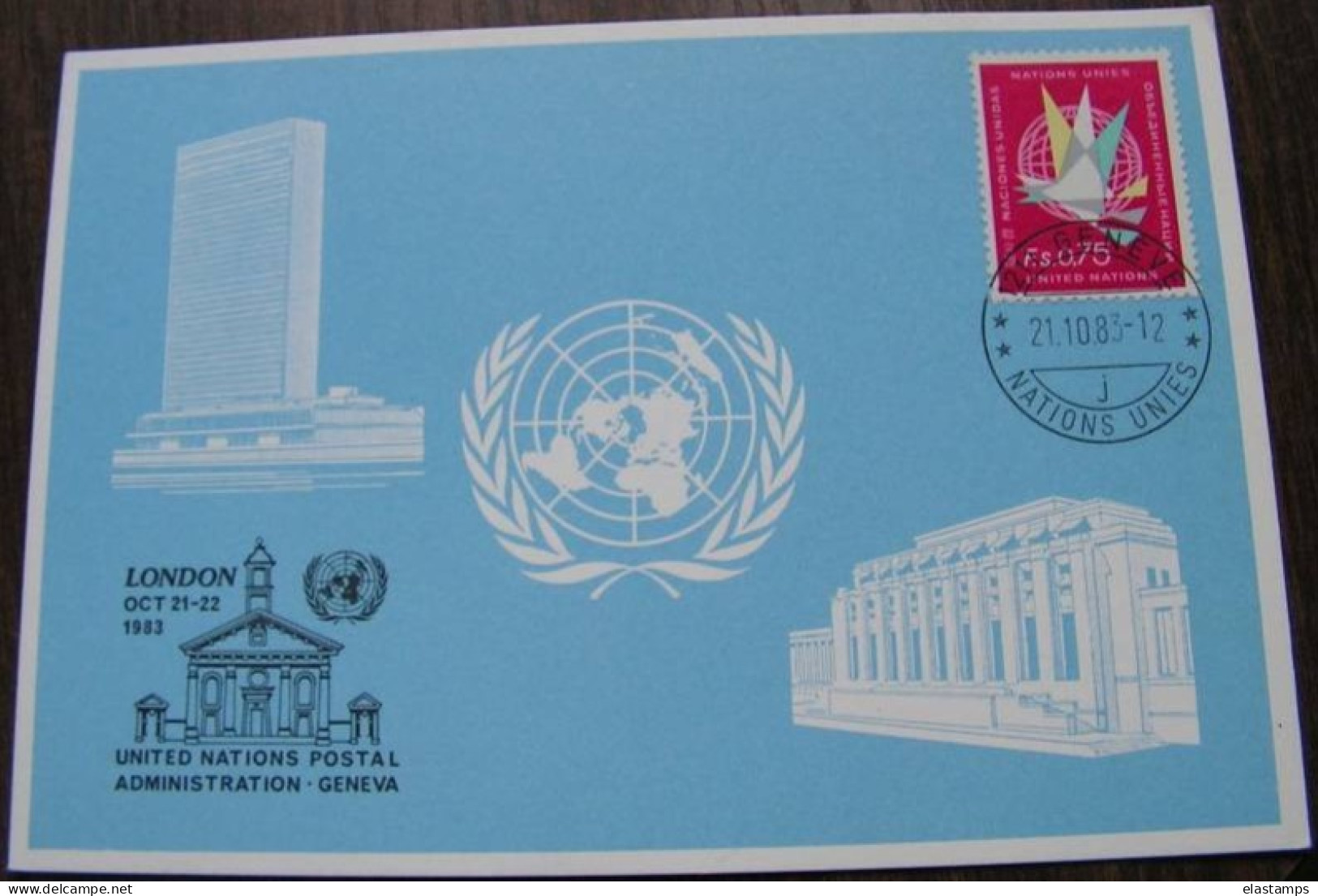 == UNO Genf Karte London 1983 - Covers & Documents