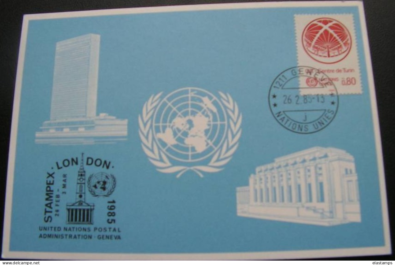 == UNO Genf Karte London 1985 - Lettres & Documents