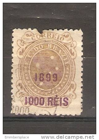 BRAZIL -  1899 SOUTHERN CROSS 1000r On 700r BROWN USED   SG 192a - Used Stamps