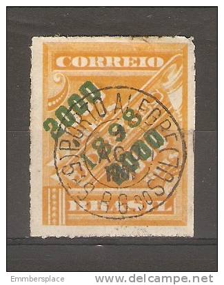 BRAZIL -  1898 NEWSPAPER STAMP 2000r On 1000r ORANGE USED With CENTRAL CDS  SG 176 - Gebruikt