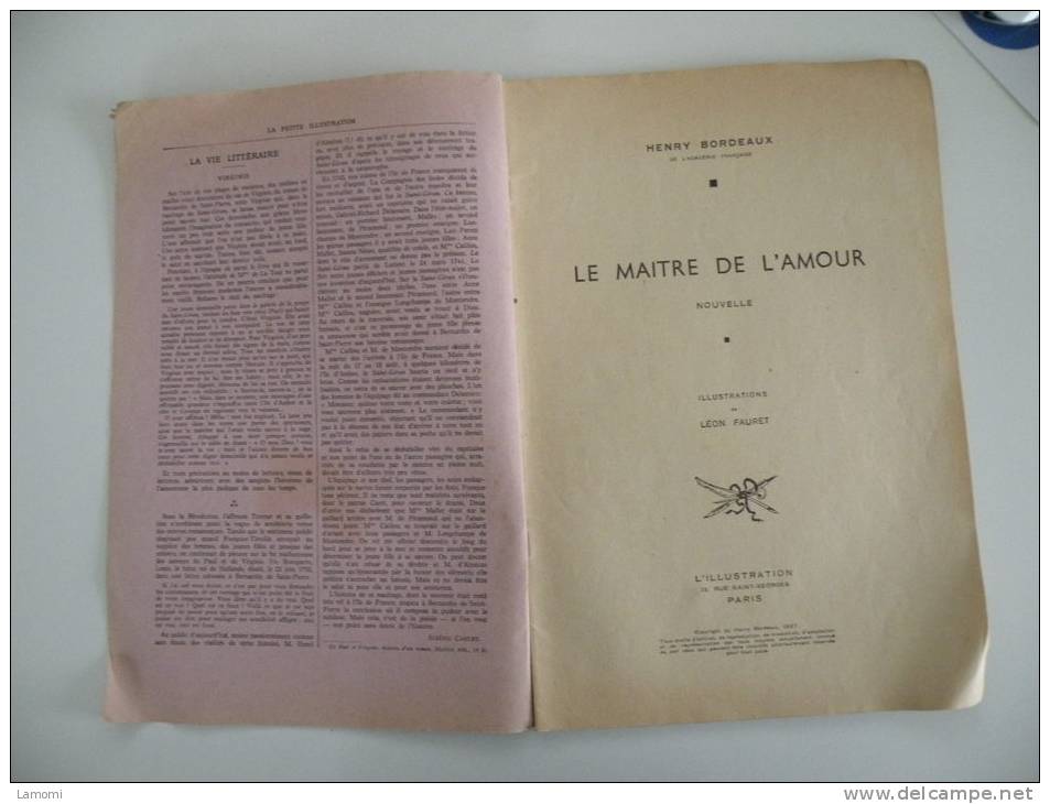 Roman, Le Maitre De L'Amour, Henry Bordeaux 1937 La Petite Illustration Revue Hebdomadaire - Auteurs Classiques
