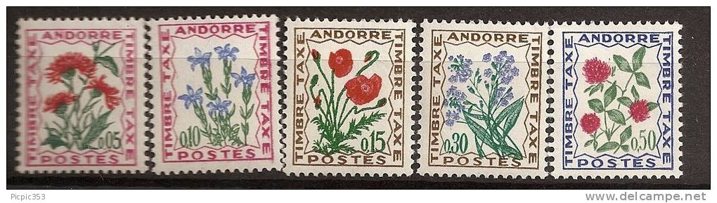 Andorre Taxe 46, 47, 48, 50 & 52 ** à 1/4 Cote - Unused Stamps