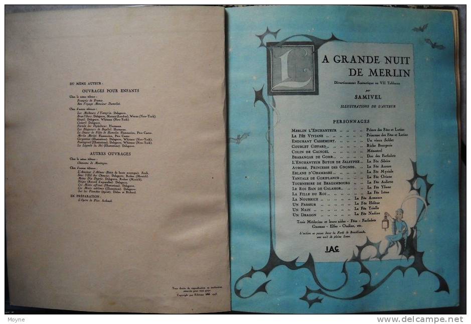 LA GRANDE NUIT DE MERLIN -  Par  SAMIVEL -  - Edition Originale De 1991  Trés Bon état - Cuentos