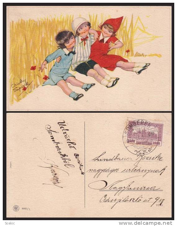 ARTIST SPARK CHICKY LITTLE GIRLS NICE DRESSES OLD POSTCARD - D18331 - Spark, Chicky