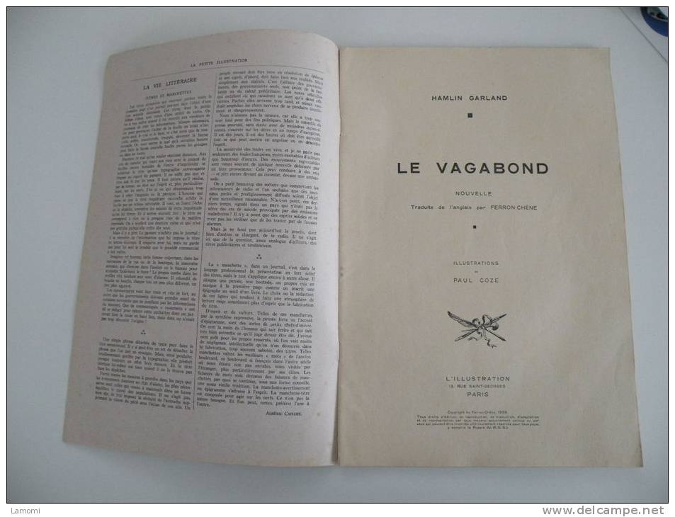 Roman, Le Vagabond, Hamlin GARLAND 1939 La Petite Illustration Revue Hebdomadaire - Klassieke Auteurs