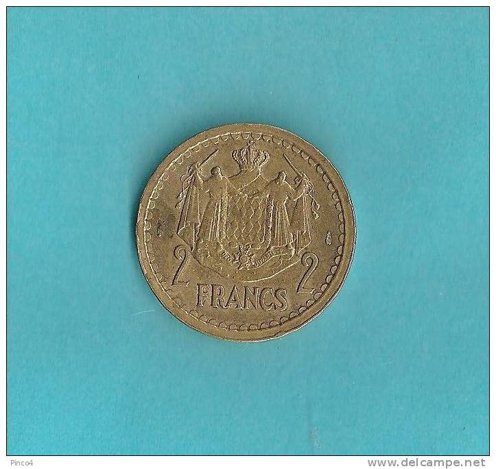 MONACO 2 FRANCS ALUMINIUM - BRONZE1945 - 1960-2001 New Francs