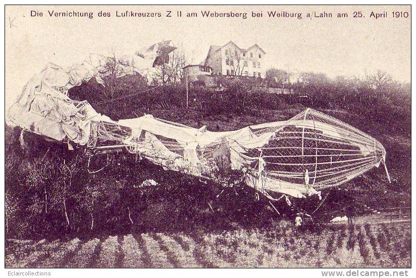 Aerostation .. Dirigeables ... Zeppelins...Accident Dirigeable Allemand  25/04/1910 - Unfälle