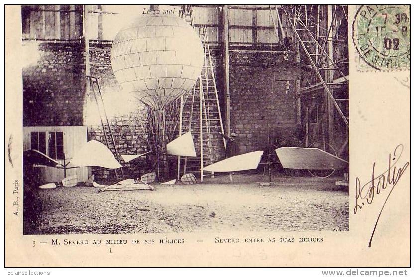 Aviation..Aérostation..M Ontgolfières..Dirigeable S..   M.Sévéro..12 Mai 1902 - Fesselballons