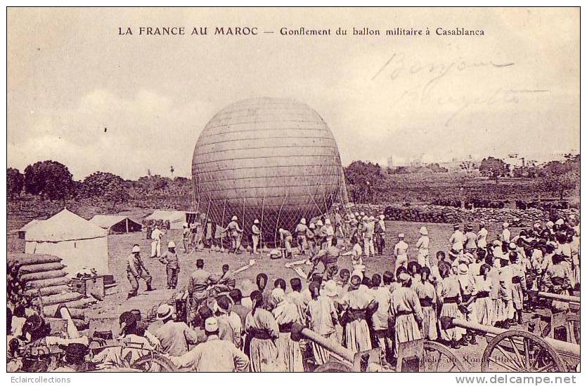 Aviation..Aérostation..M Ontgolfières..Dirigeable S..   La France Au Maroc - Globos