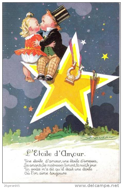 CPSM ILLUSTRATEUR MAUZAN ENFANTS CIEL ETOILE CHANSON - L'étoile D'amour - Mauzan, L.A.
