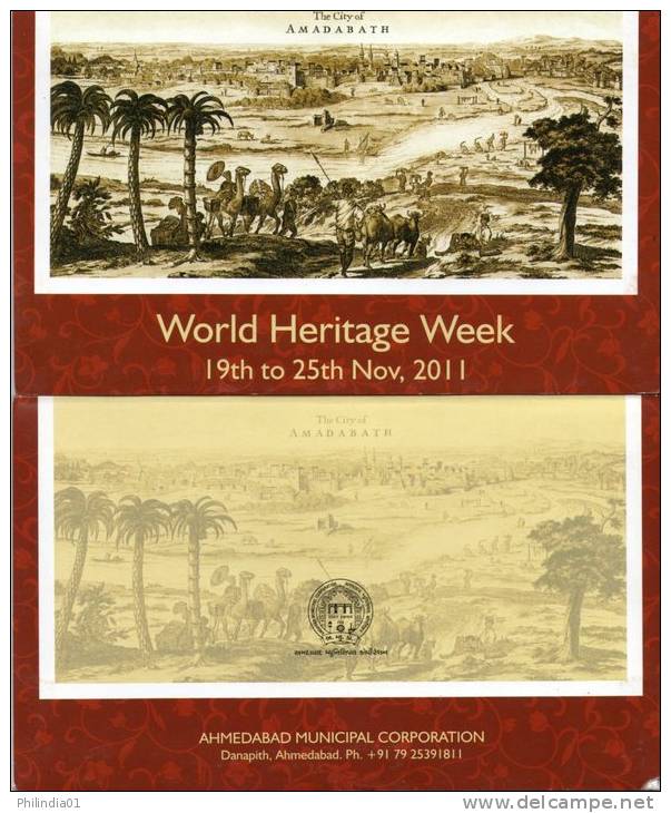 India 2011 World Heritage Week Bird Feeder Parrot Sparrow Architecture Special Cover Pack Inde Indien # 18163 - Sparrows