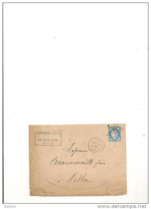 Lettre - SEINE - PARIS Etoile N°5 - R.MAGENTA S/ N°60 + Càd T.17 - 1872 - 1871-1875 Ceres