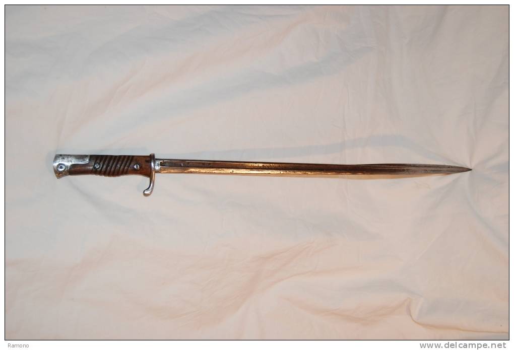 Baïonnette Allemande Modèle 1898 AA (1er Type, Plaquette En Un Seul Bloc), Prussienne - Armes Blanches