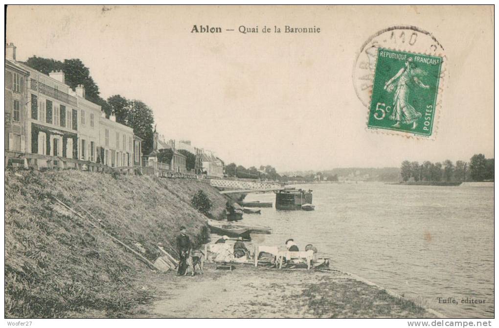 CPA  ABLON SUR SEINE  Quai De La Baronnie ( Lavandières ) - Ablon Sur Seine