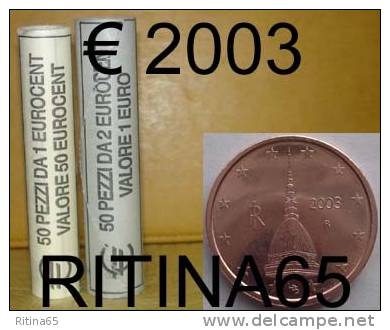 RARI !!! N. 2 ROT./ROLLS 1 + 2 CT. 2003 ITALIA NOT BLIND !!! RARI - Italie