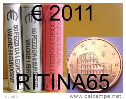 NEW !!! N. 3 ROT./ROLLS 1, 2 AND 5 CT. 2011 ITALIA NOT BLIND !!! NEW - Italien