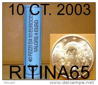 !!! N. 1 ROT./ROLL 10 CT. 2003 ITALIA NOT BLIND !!! - Italy