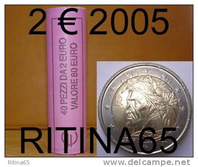 !!! N. 1 ROT./ROLL 2 &euro; 2005 DANTE ITALIA NOT BLIND !!! RARE - Italy