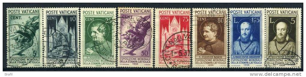 1936 Vaticano, Stampa Cattolica , Serie Completa Usata - Gebraucht