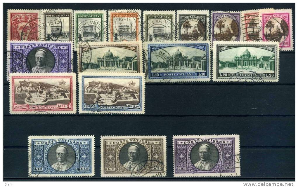 1933 Vaticano, Giardini E Medaglioni, Serie Completa Usata - Used Stamps