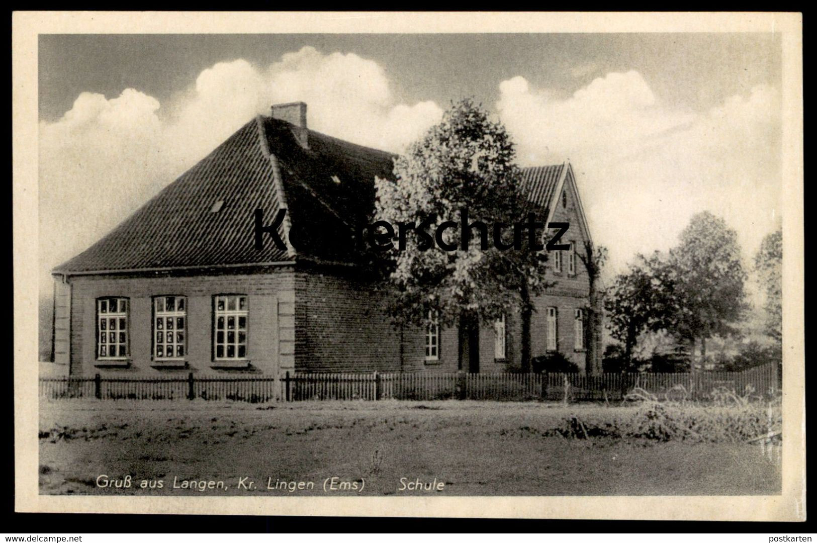 ALTE POSTKARTE GRUSS AUS LANGEN BEI LENGERICH SCHULE KREIS LINGEN EMS School école Ansichtskarte Cpa Postcard AK - Lengerich