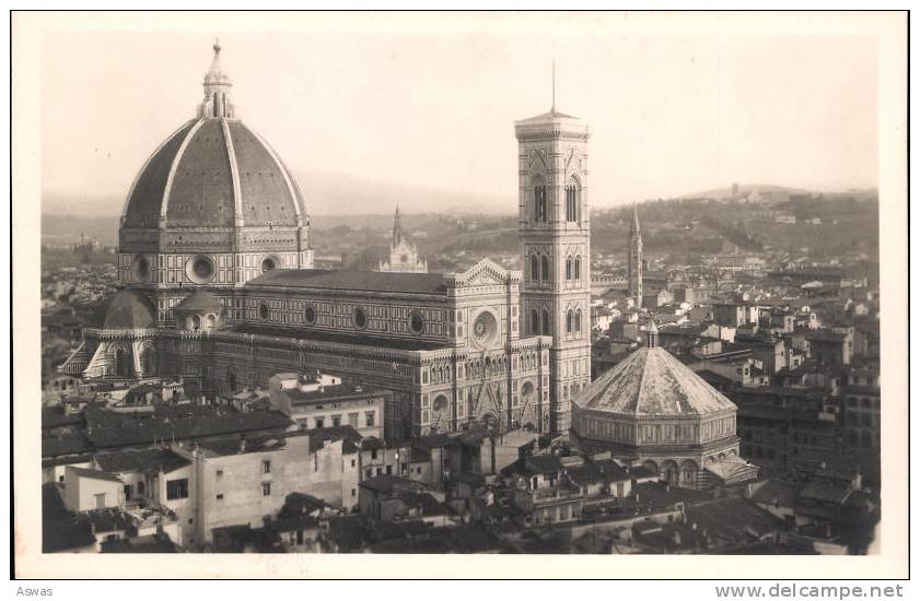 RPPC: FIRENZE / FLORENCE, ITALY ~ LA CATTEDRALE E PANORAMA DELLA CITTA DA S. LORENZO - Firenze