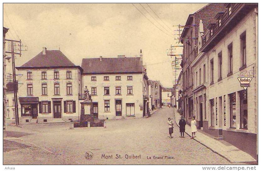 MONT SAINT GUIBERT = La Grand'Place - Carte Animée + Commerces (Nels) Vierge - Mont-Saint-Guibert