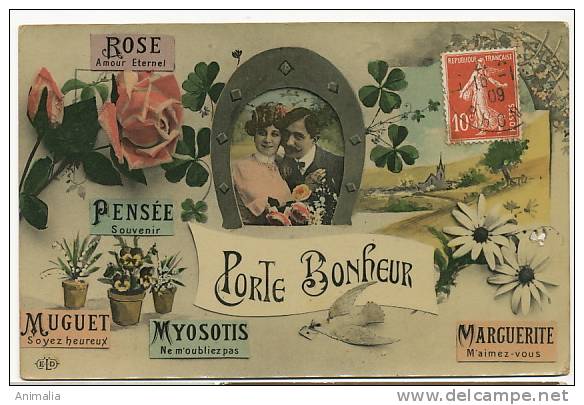 Langage Porte Bonheur Rose , Pensée, Muguet, Myosotis, Marguerite, Fer A Cheval, ELD - Other & Unclassified