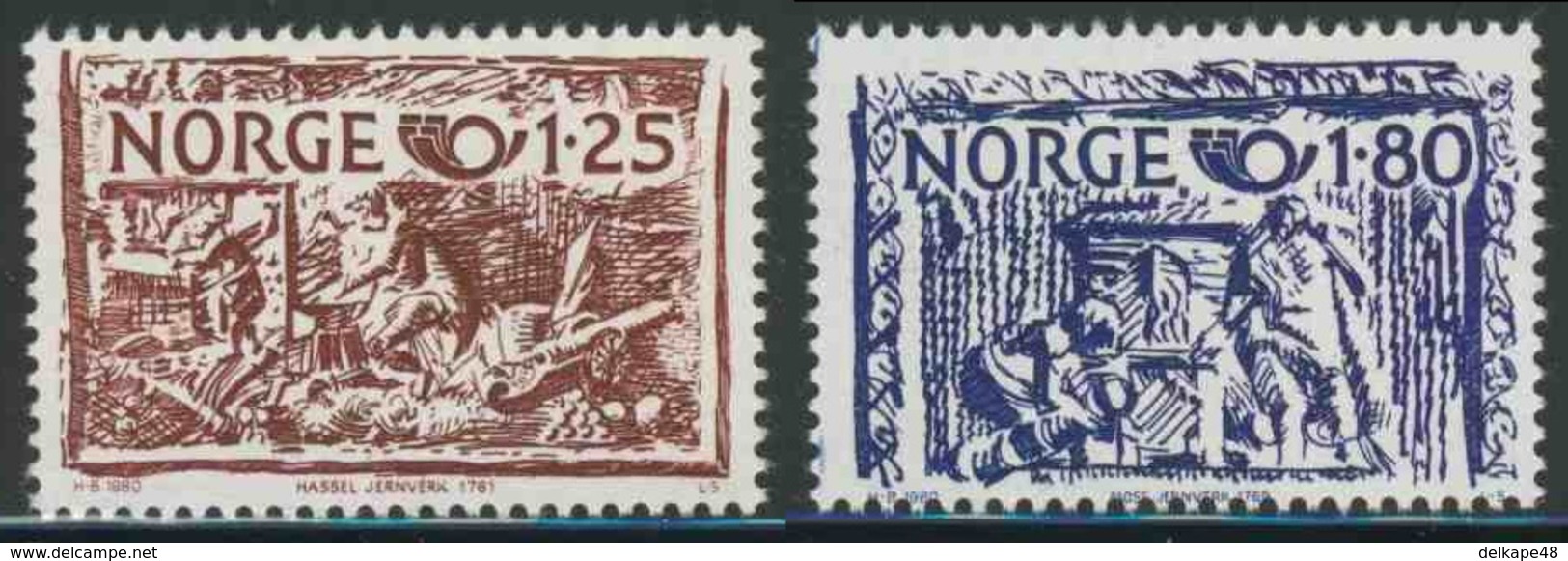 Norway Norge Norwegen 1980 Mi 821 /2 YT 777 /8 SG 863 /4 ** Cast-iron Stove Ornaments / Handwerkskunst - Neufs