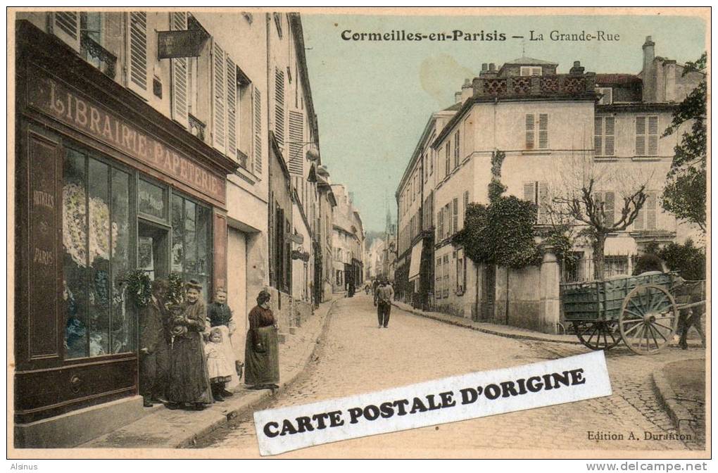 CORMEILLES EN PARISIS (VAL D'OISE) - LA GRANDE RUE - DEVANTURE DE MAGASIN - LIBRAIRIE - PAPETERIE - Cormeilles En Parisis