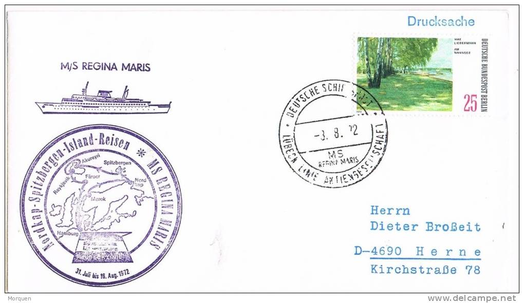 Carta Maritima LUBECK 1972. MS. Regina Maris. Ship, Barco - Brieven En Documenten