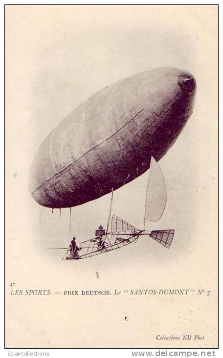 Aviation..Aérostation..D Irigeables..Zeppelins..Mo Ntgolfières..Prix  Henri Deutsch....Santos Dumont - Dirigibili