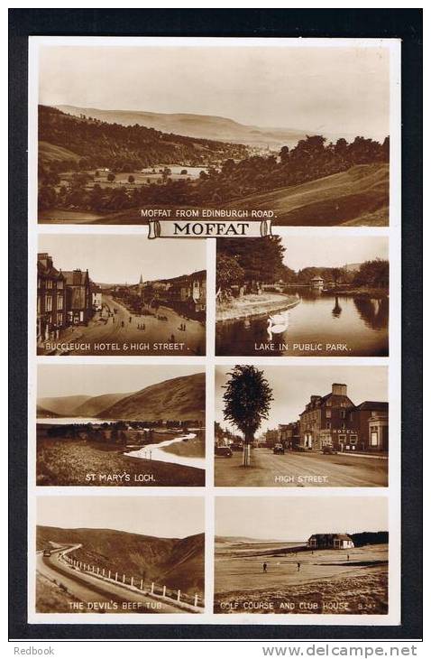 RB 824 - Real Photo (7 View) Multiview Postcard - Moffat Dumfries &amp; Galloway Scotland - Golf Course &amp; Club House - Dumfriesshire