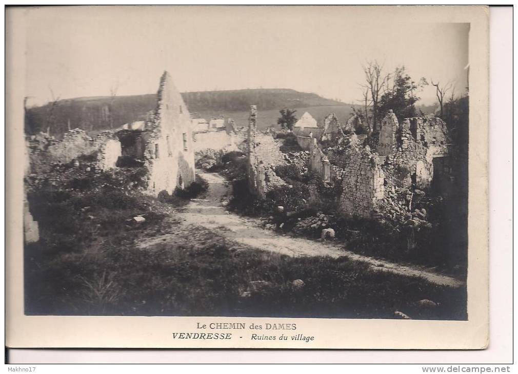 Photo Francaise Sur Cartonnage Chemin Des Dames Vendresse  1914-1918 Aisne  14/18 1.wk Ww1 1ere Guerre - Guerre, Militaire