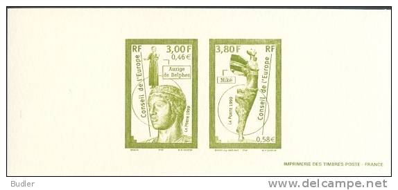 FRANCE:1998:Y.S120-21:Gravure Offic.de La Poste:Conseil De L´Europe:Statues Grecques: L´Aurige De Delphe-Niké: Mythology - Mythology