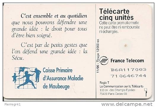 CARTE-PRIVEE-5U-GN 281-11/96-GEM-CPAM HEPATITE -BE - 5 Eenheden